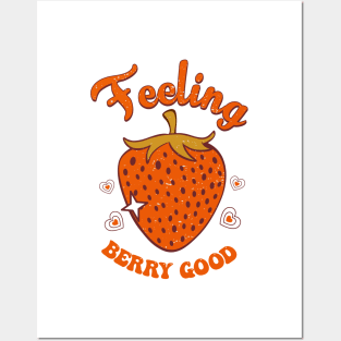 Retro strawberries Posters and Art